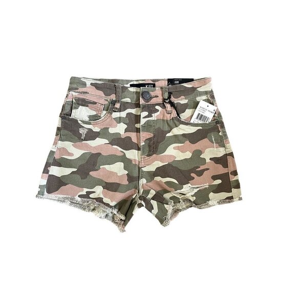 NWT Kut from the Kloth Jane Camo High Waist Frayed Hem Shorts 00 - Picture 9 of 13